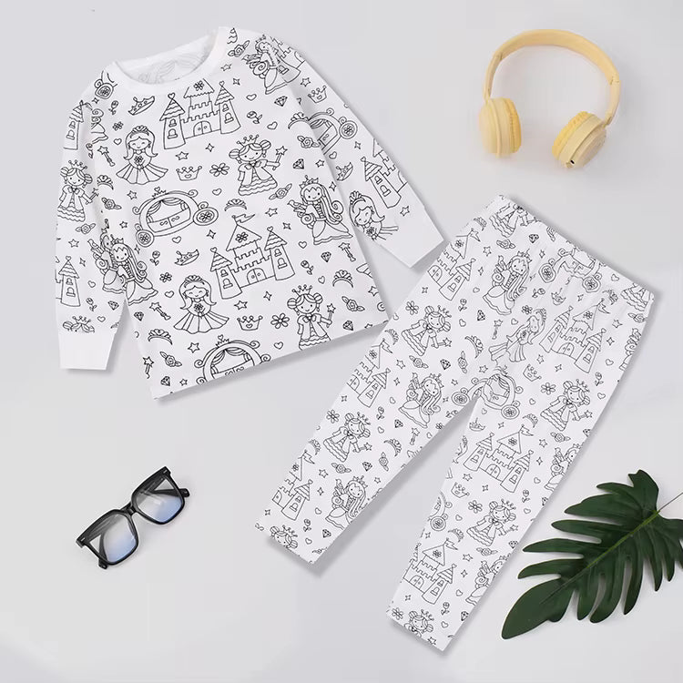 Custom DIY Coloring Pajamas for Girls (Ages 3–8)